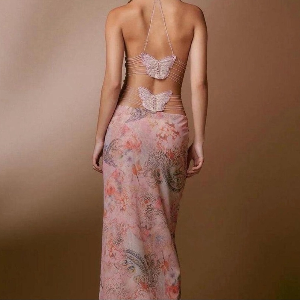 I.AM.GIA Elegant Floral Backless Dress